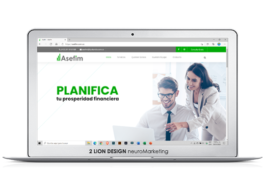 Asefim / Planeación financiera / Diseño de página web