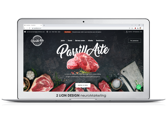 ParrillArte / Todo para tus asados / Diseño de página web y tienda virtual